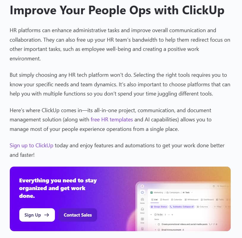B2B content marketing Pipedrive CTA example