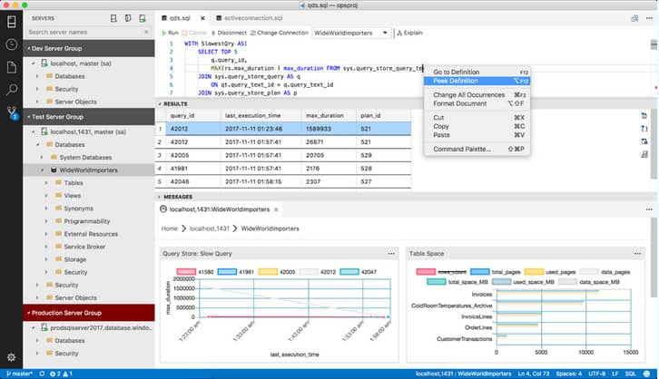 Small business database software Microsoft SQL Server interface