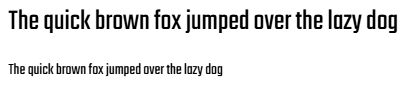 A screenshot of the sentence “The quick brown fox jumped over the lazy dog” in Teko font, as a heading and as body text.