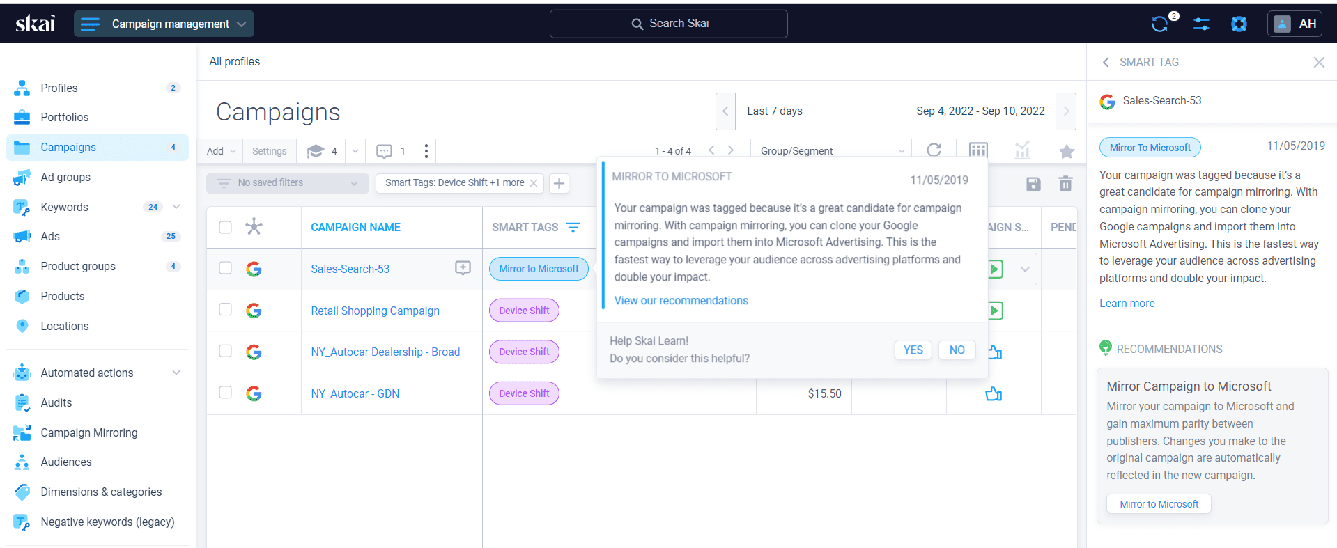 Advertising management software Kenshoo Skai