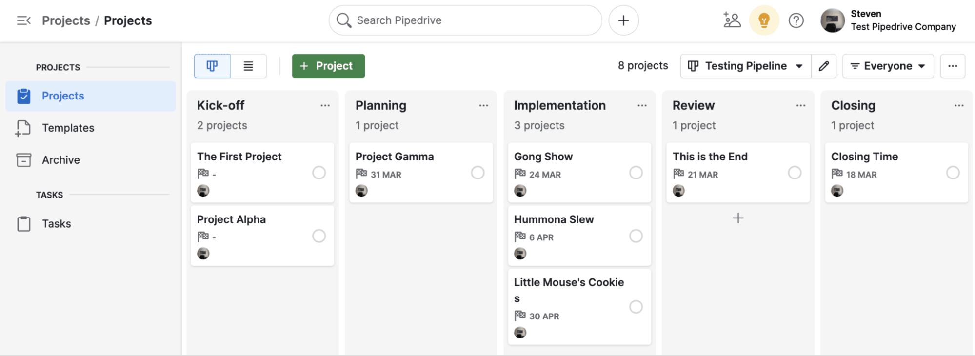 Campaign management Pipedrive project management