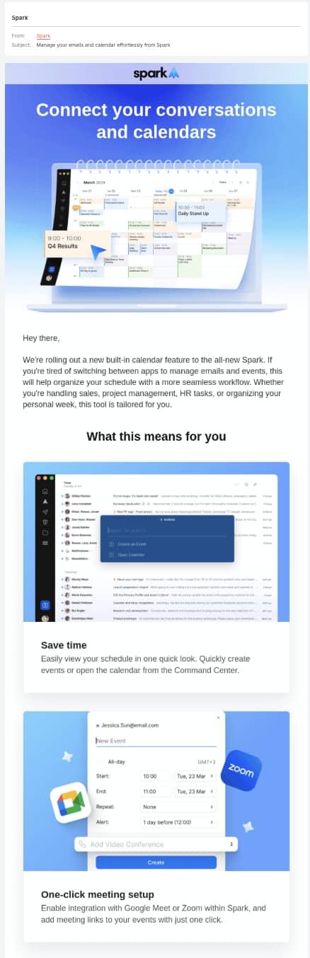 Campaign management Spark email campaign