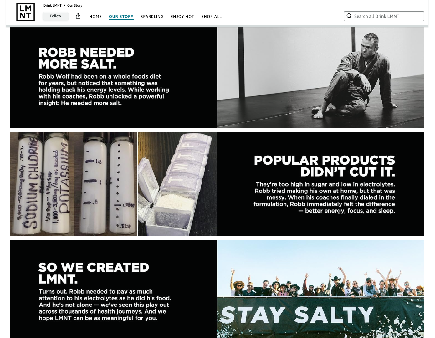 LMNT Amazon Storefront founder’s story.