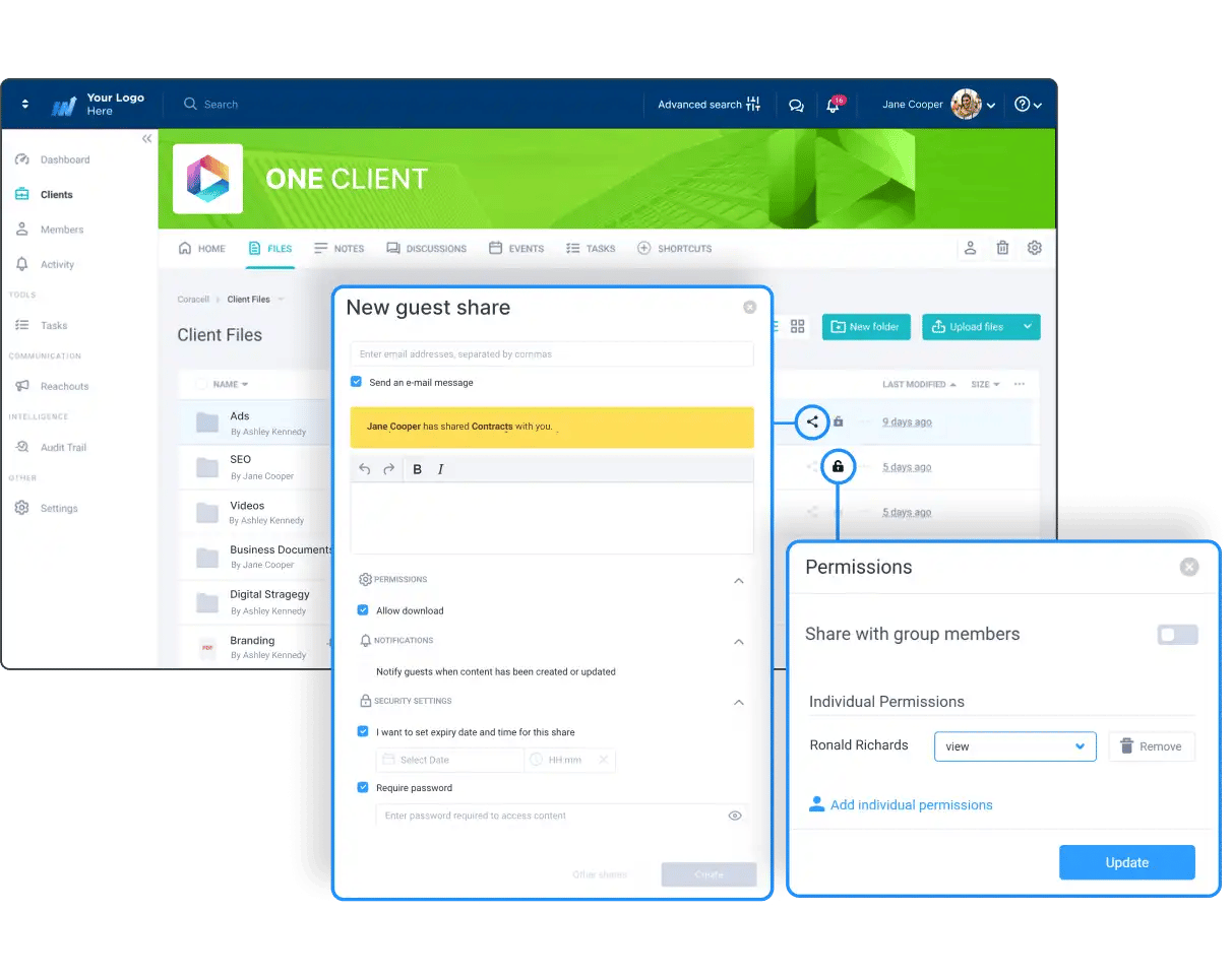 knowledge management software clinked interface