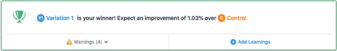 AI A/B testing VWO winner notification