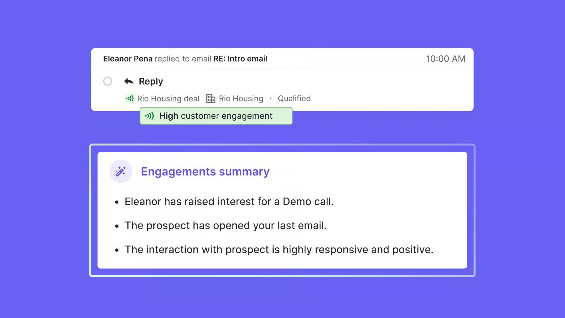 AI blog writer Pipedrive Pulse engagements summary