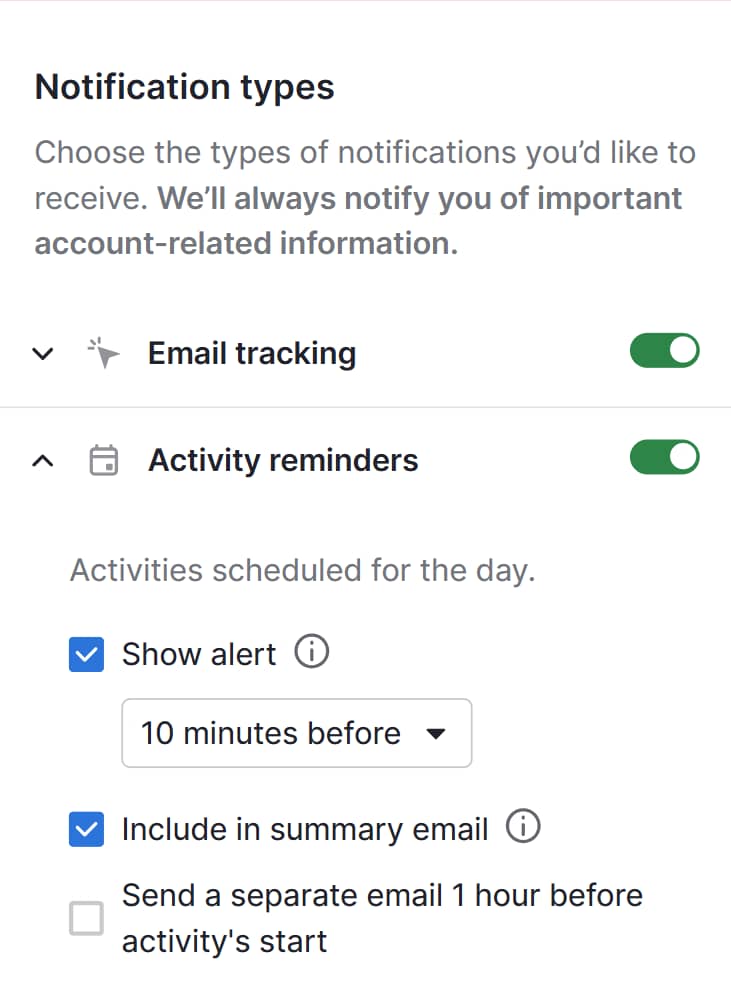 How to use Pipedrive: Activity mobile reminder