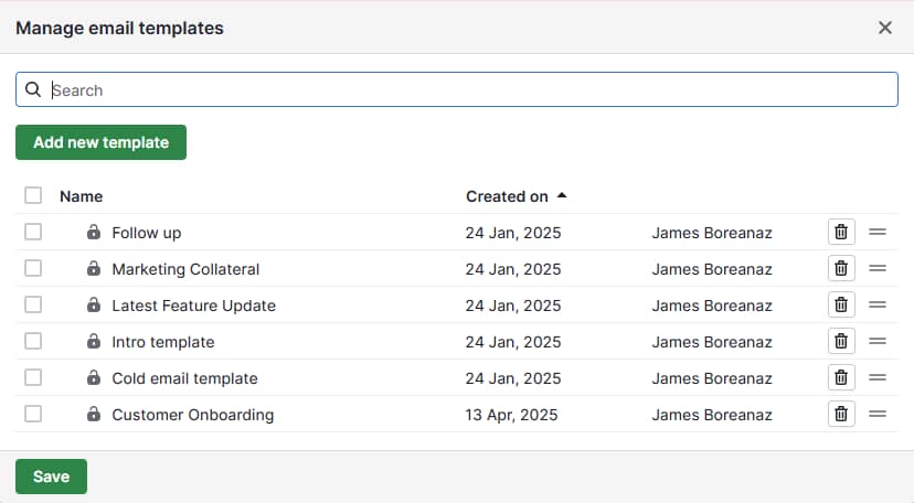 Re-engagement email Pipedrive email templates