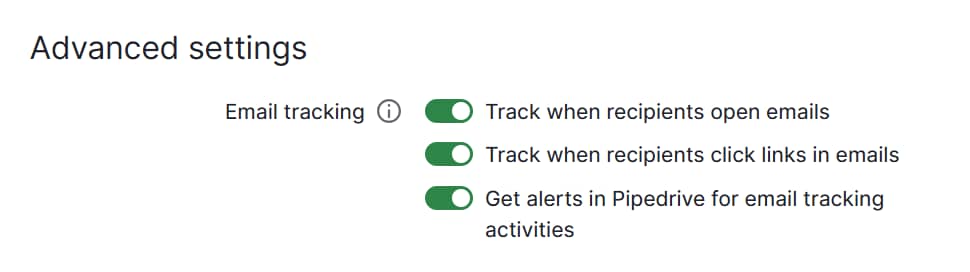 Re-engagement email Pipedrive email tracking