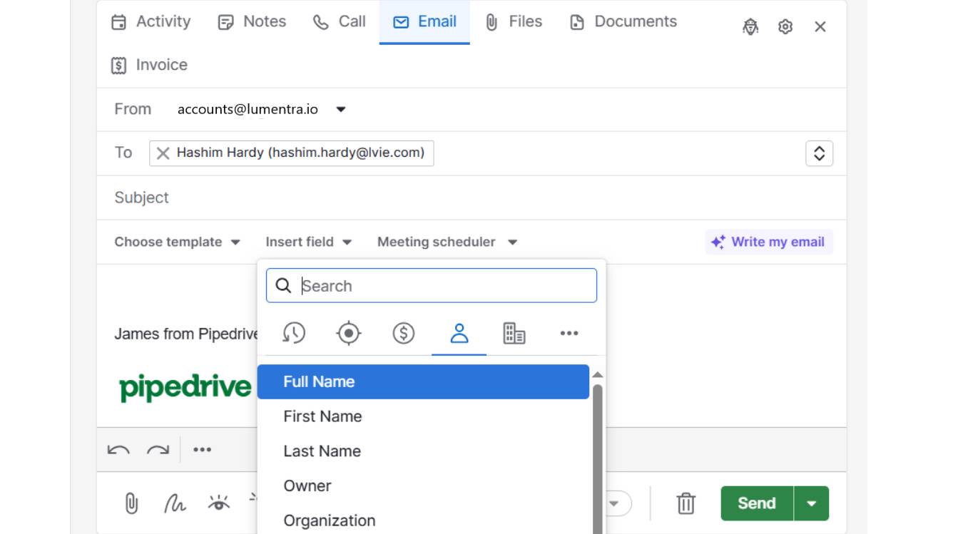 business glossary pipedrive email fields