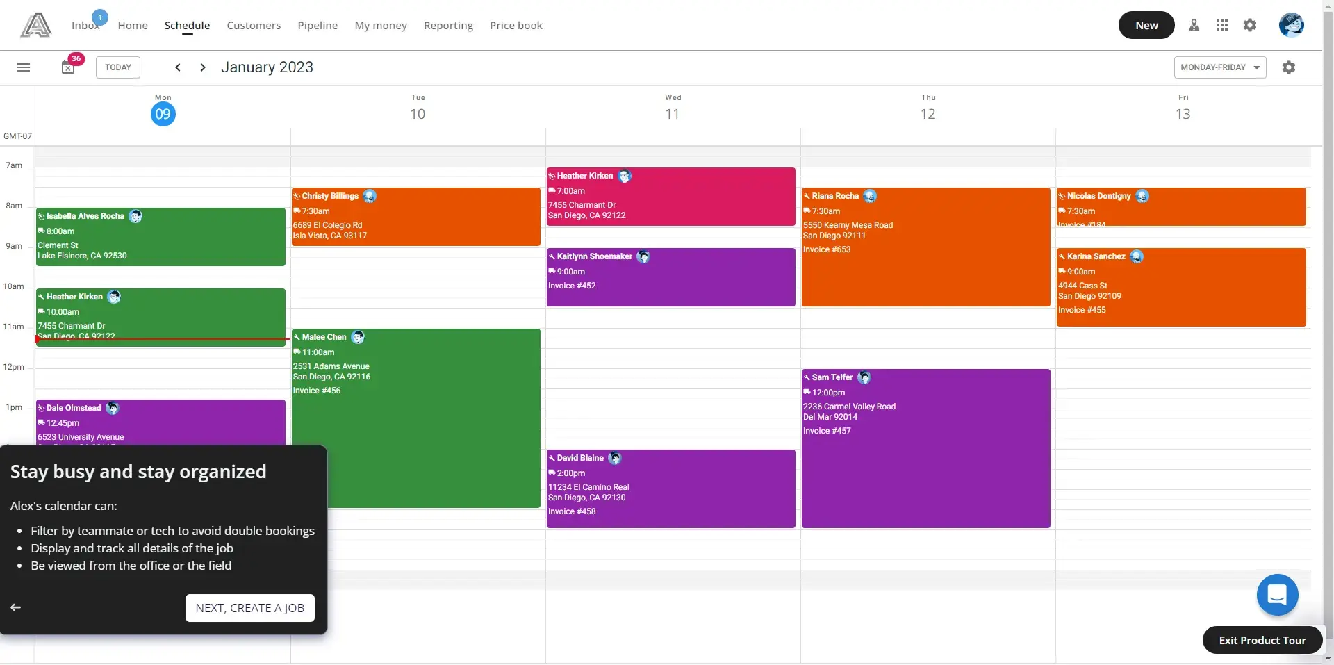 a screenshot of housecall pro’s CRM user interface