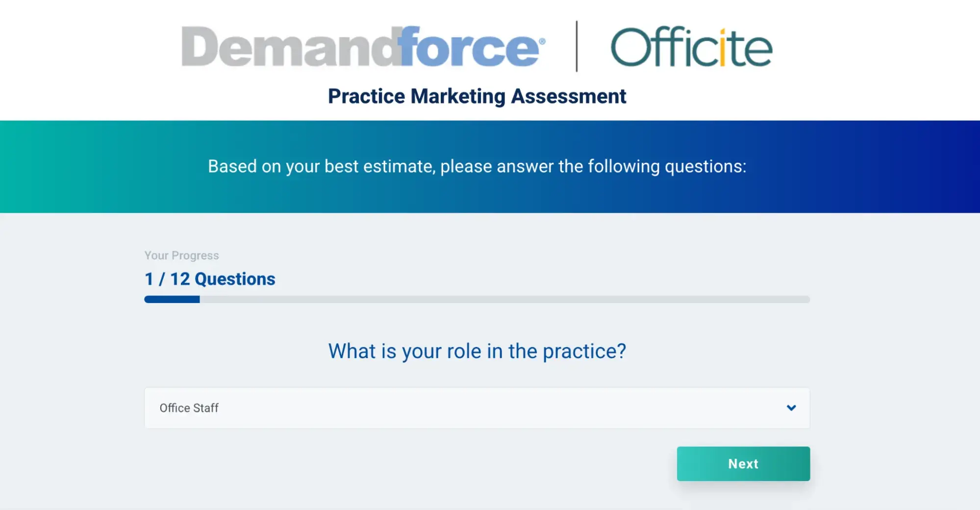 henry schein one assessment quiz –  lead magnet example