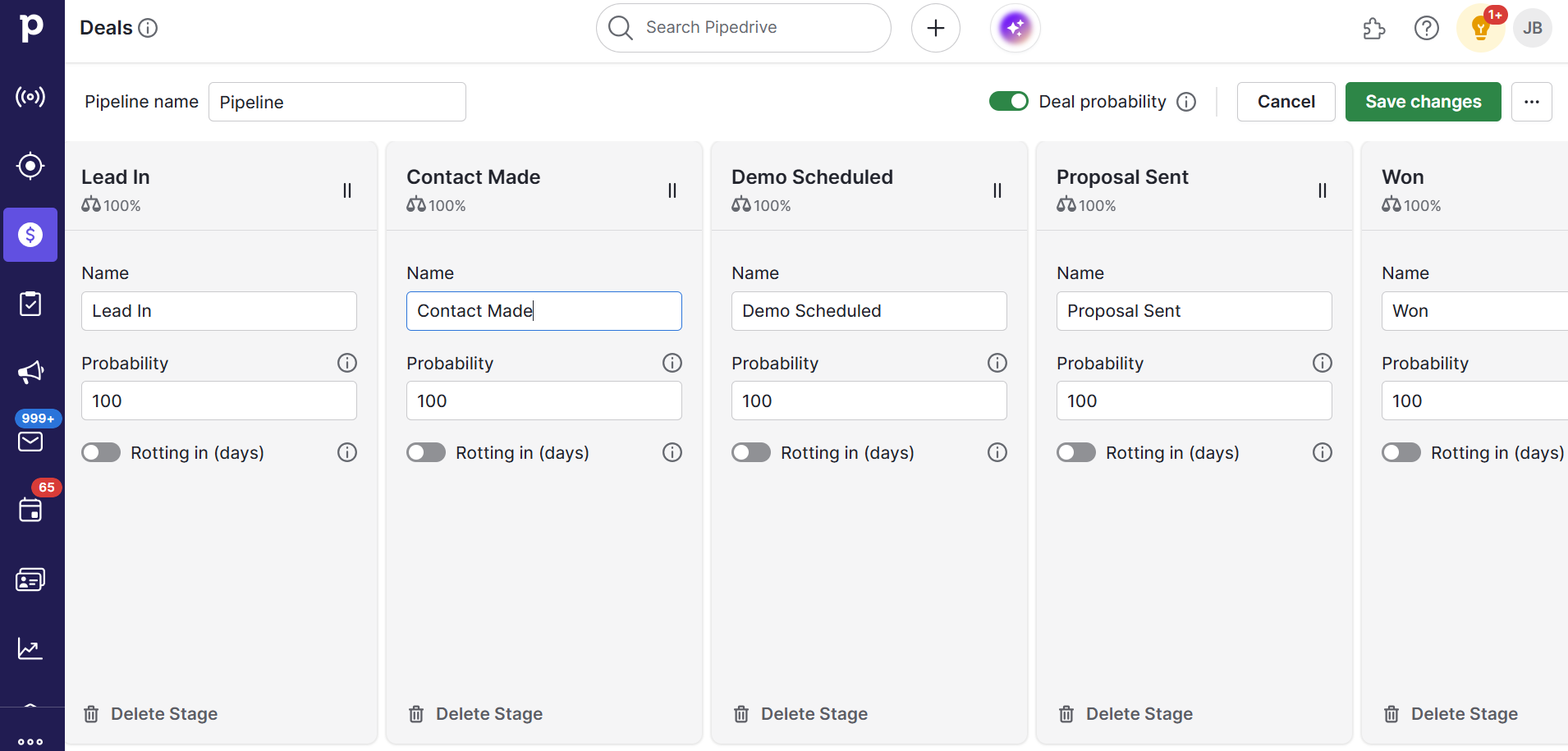 Cause-based marketing Pipedrive custom pipelines