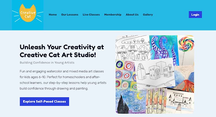 Creative Cat Art Studio homepage