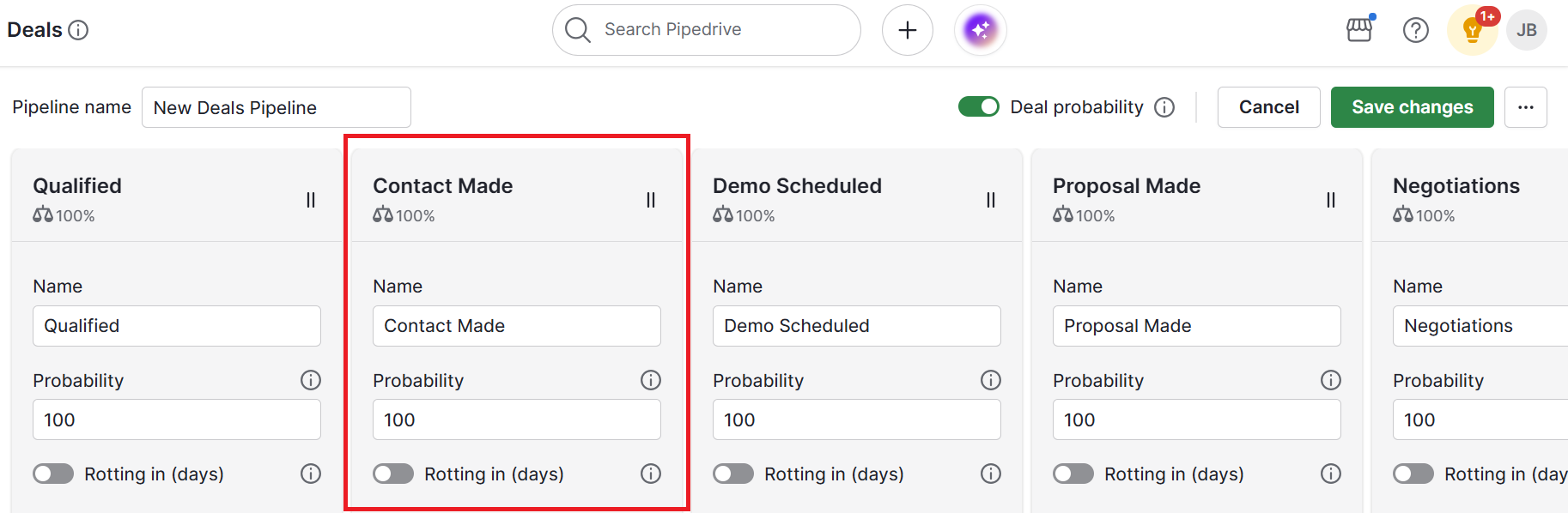 Customer empowerment Pipedrive add pipeline stage