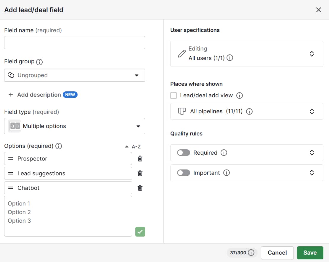 FOMO marketing Pipedrive source channel