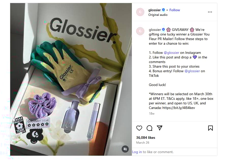 OMO marketing Glossier example
