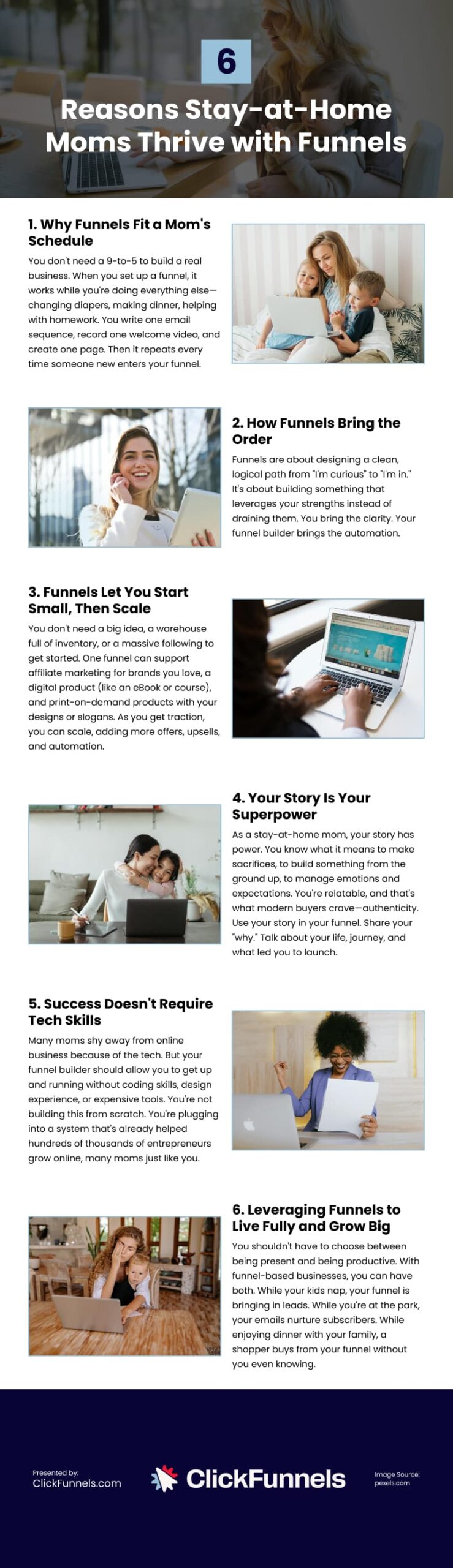 6 Reasons Stay-at-Home Moms Thrive with Funnels Infographic 6 Reasons Stay-at-Home Moms Thrive with Funnels Infographic
