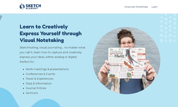 Sketch Academy homepage