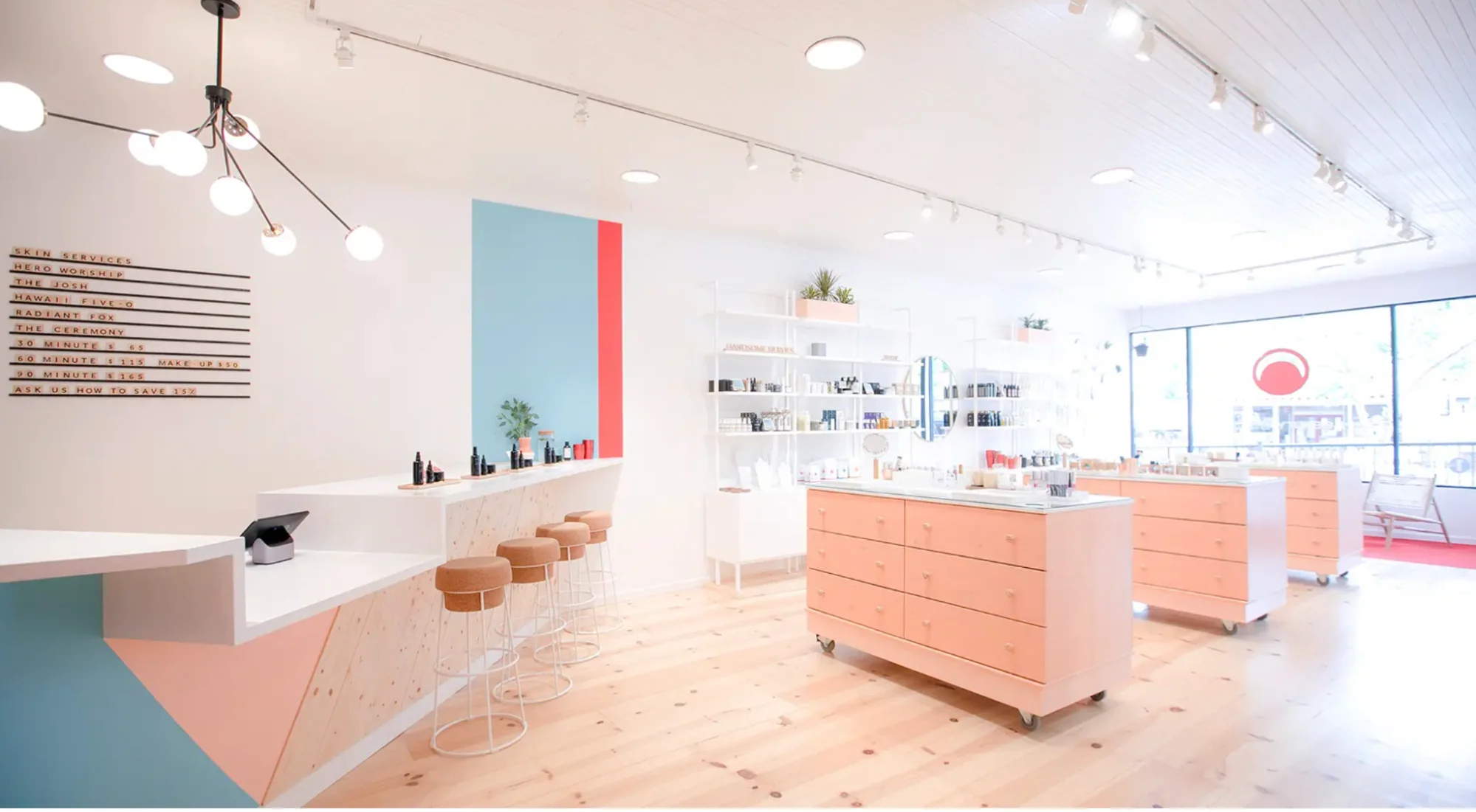 Inside Beauty Heroes’ retail location.