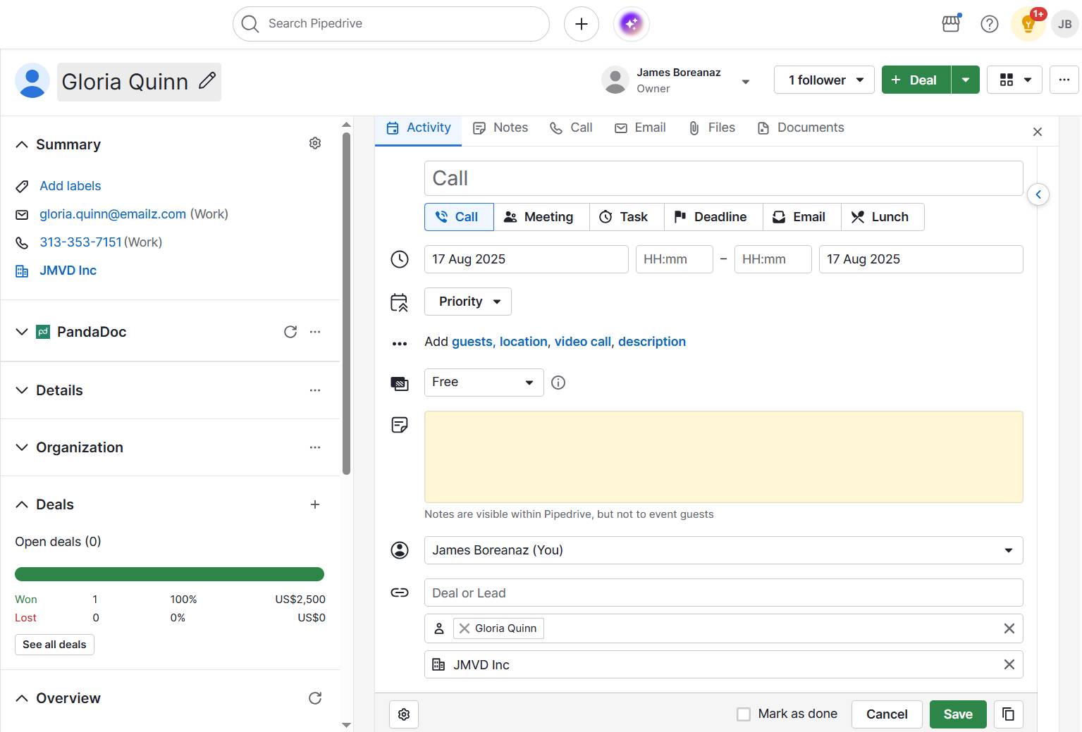 customer engagement metrics Pipedrive's Activities