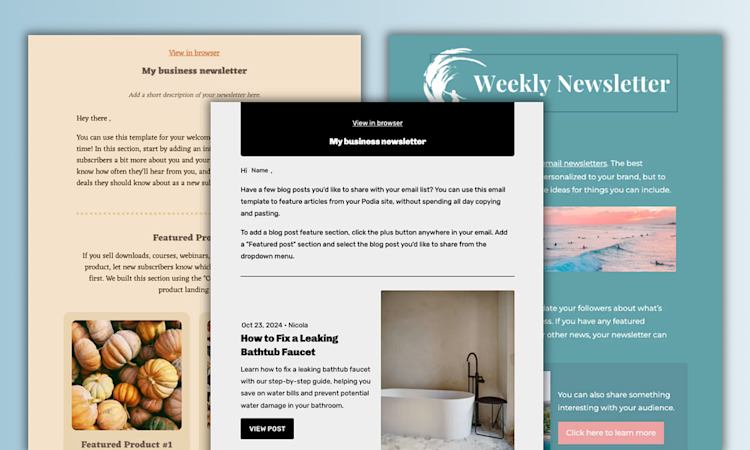 design newsletter in email editor example