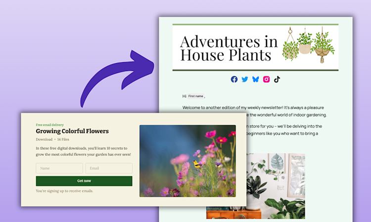 digital download for free email delivery example