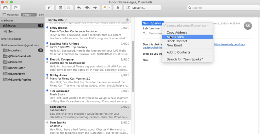 how to whitelist an email vips apple