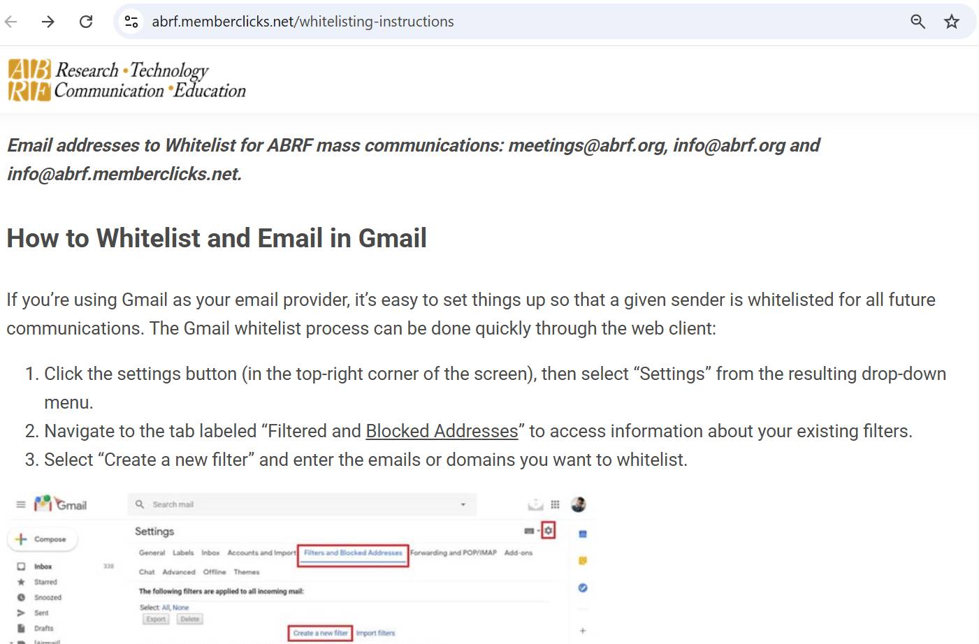 how to whitelist an email whitelisting instructions