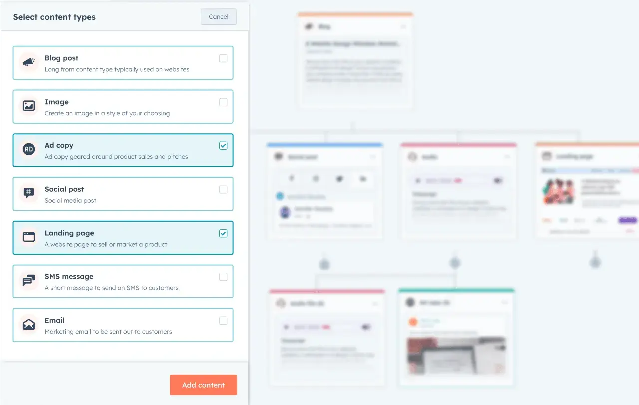 hubspot’s content remix screenshot