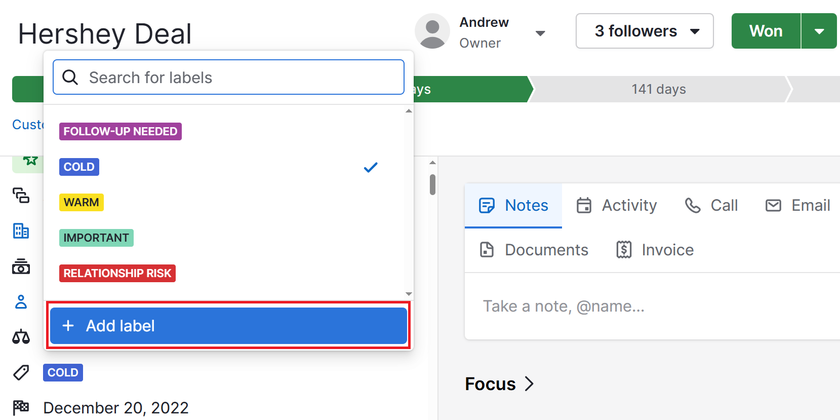 Conflict resolution skills Pipedrive custom labels