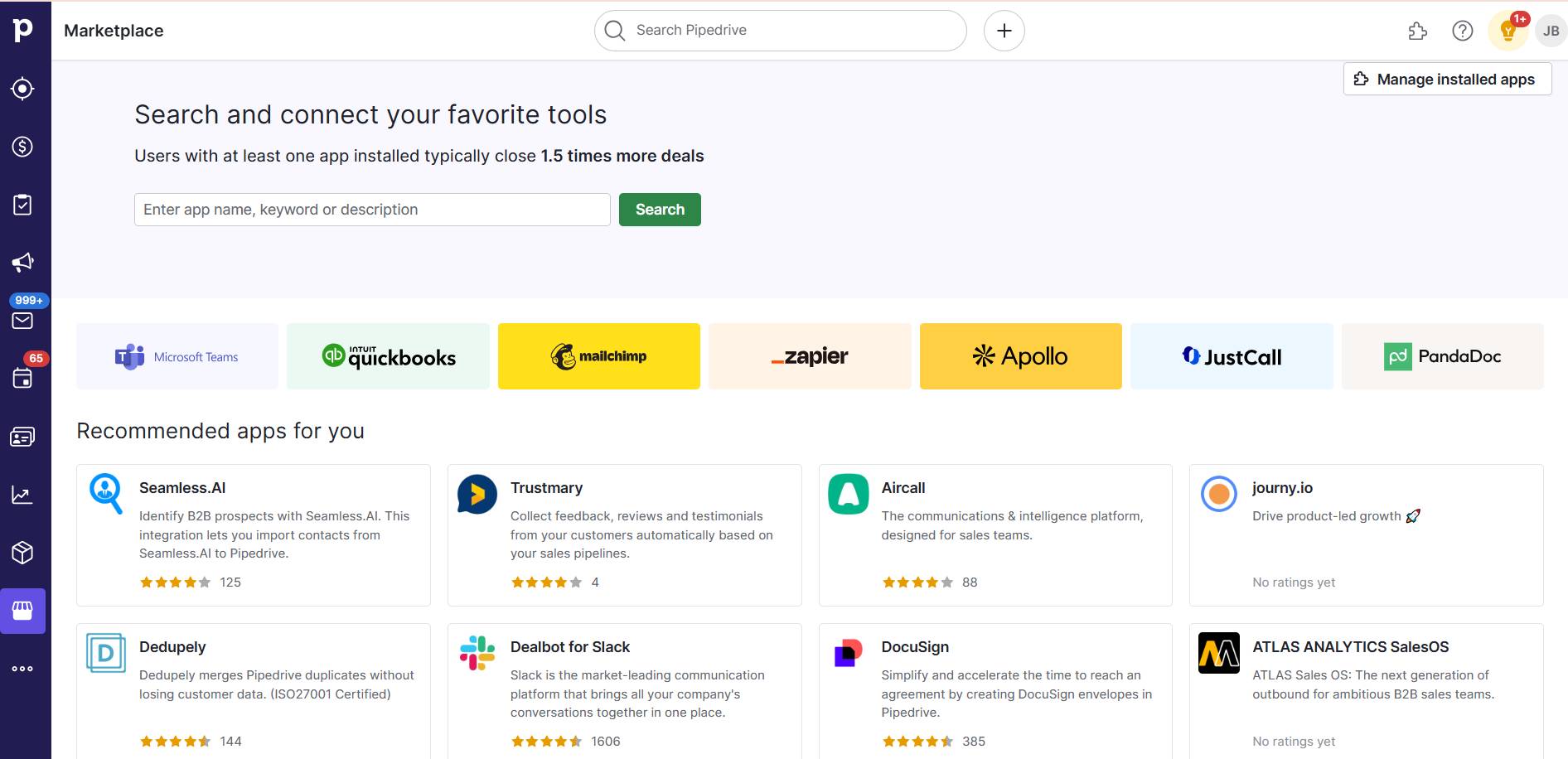 Cross-team collaboration Pipedrive SmartApps