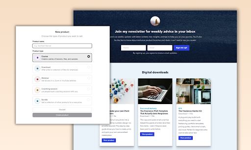 Example of Podia New Product set up