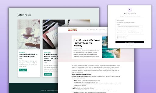 Example of Podia blogging