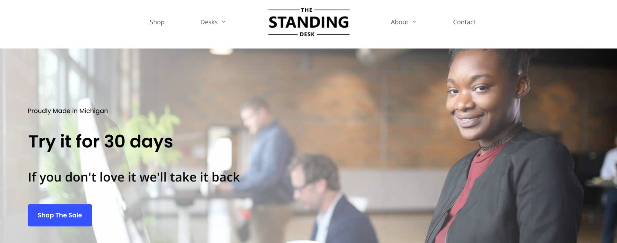 Future of B2B ecommerce The Standing Desk homepage