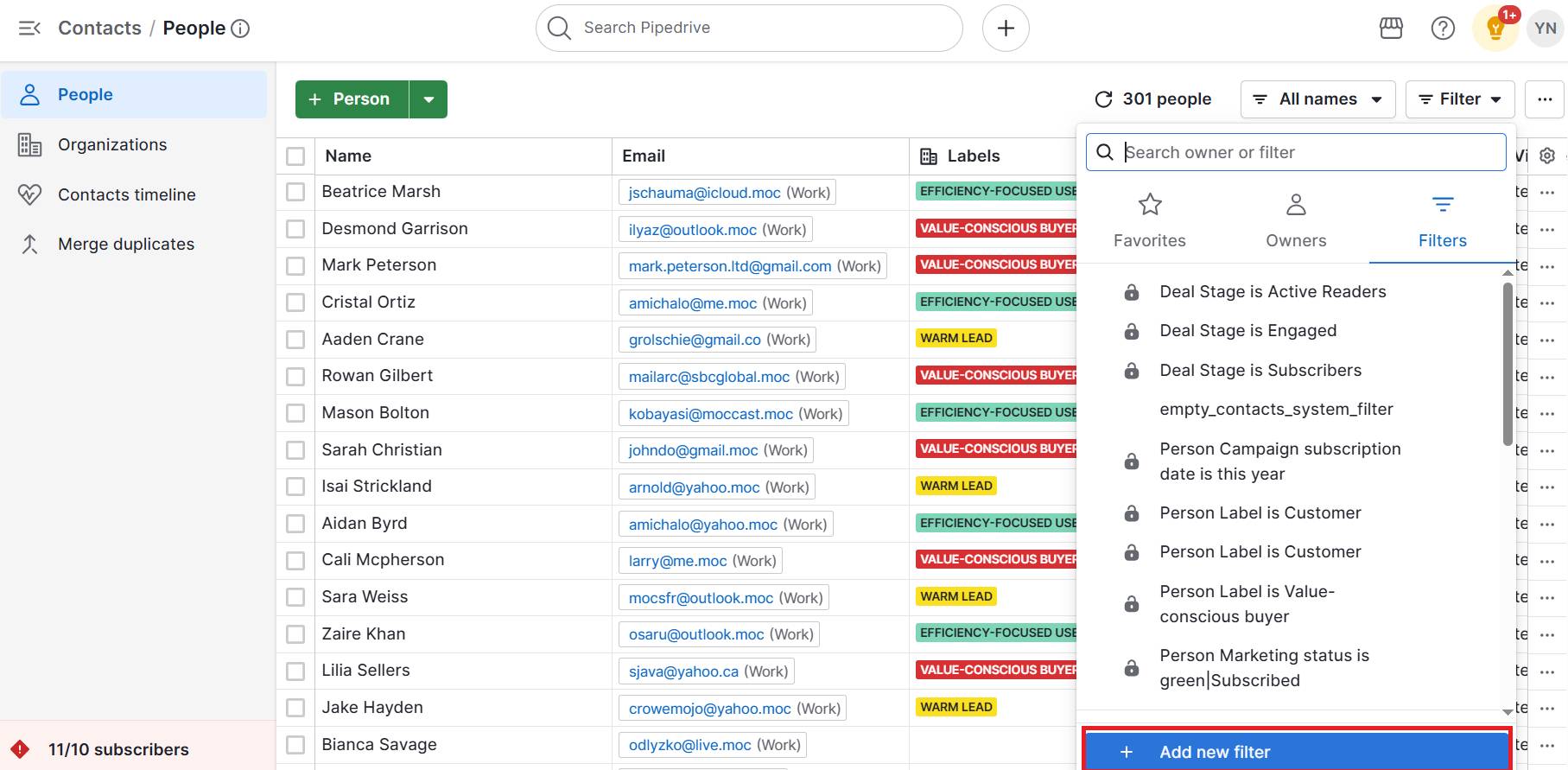 IDX in real estate Pipedrive filters