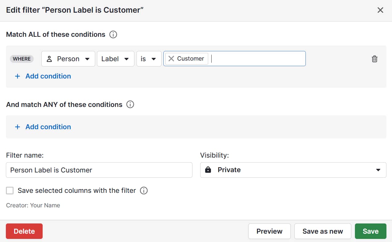 Psychographic segmentation in marketing Pipedrive label filter