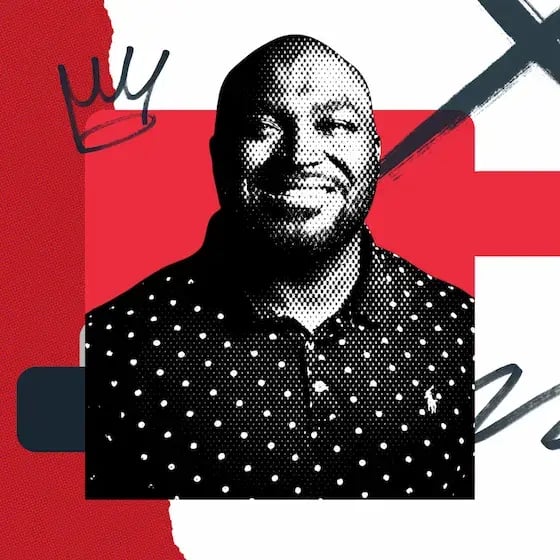 Lindsey Gamble, a smiling man in a polka dot Polo shirt