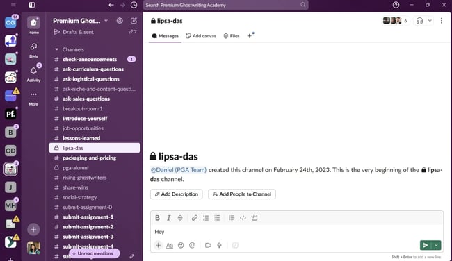 slack channel, project management using slack