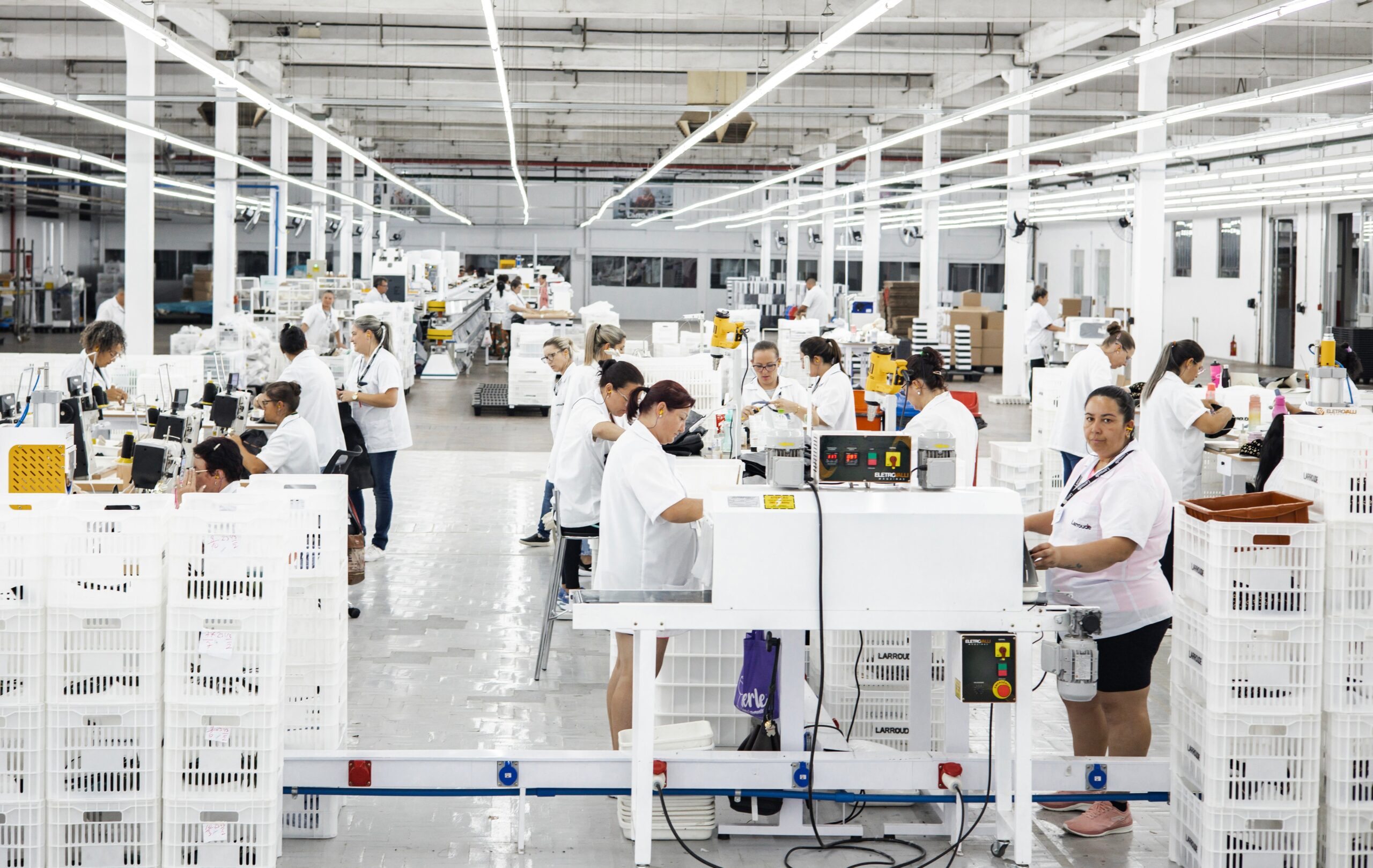 Interior of shoe manufacturing facility
