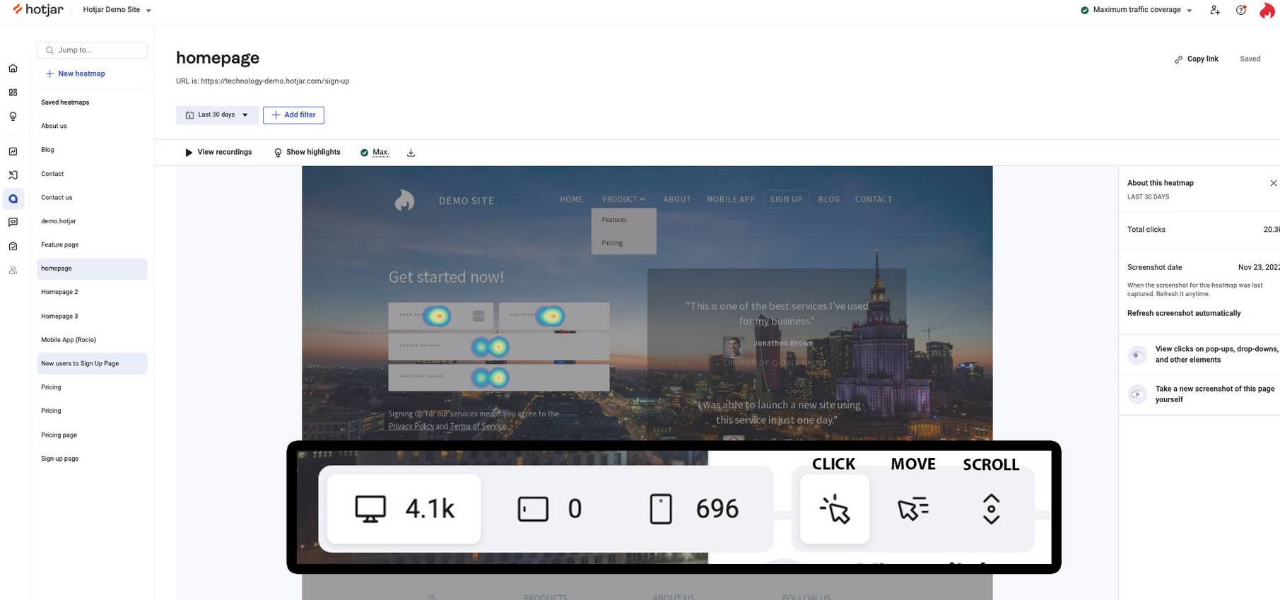 Customer feedback tools Hotjar