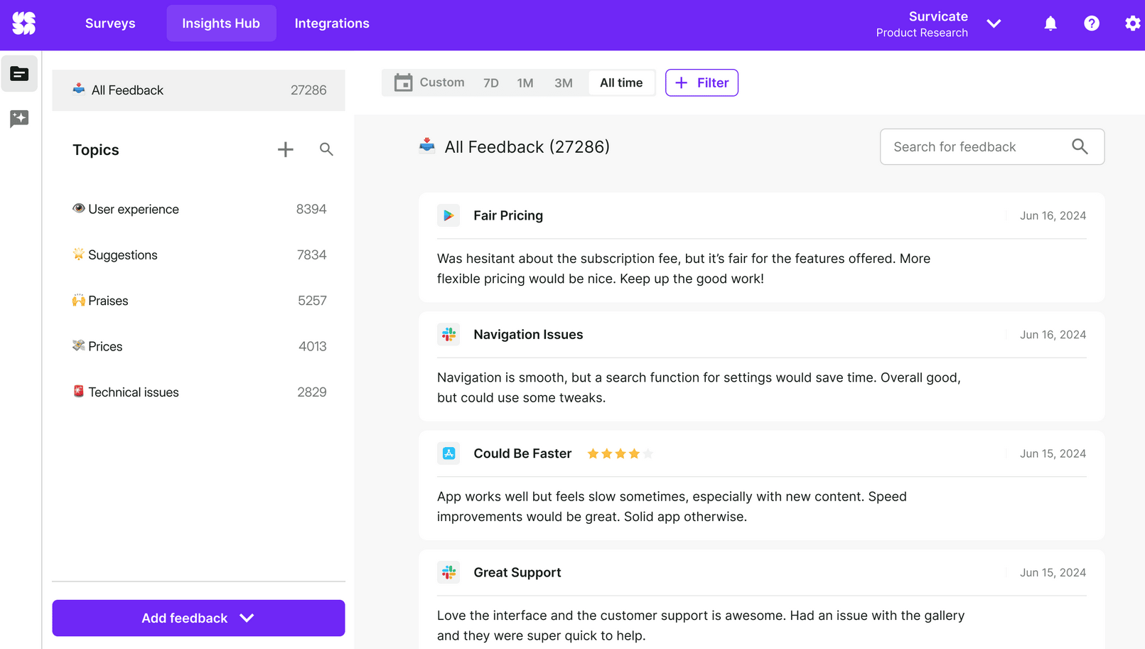 Customer feedback tools Survicate