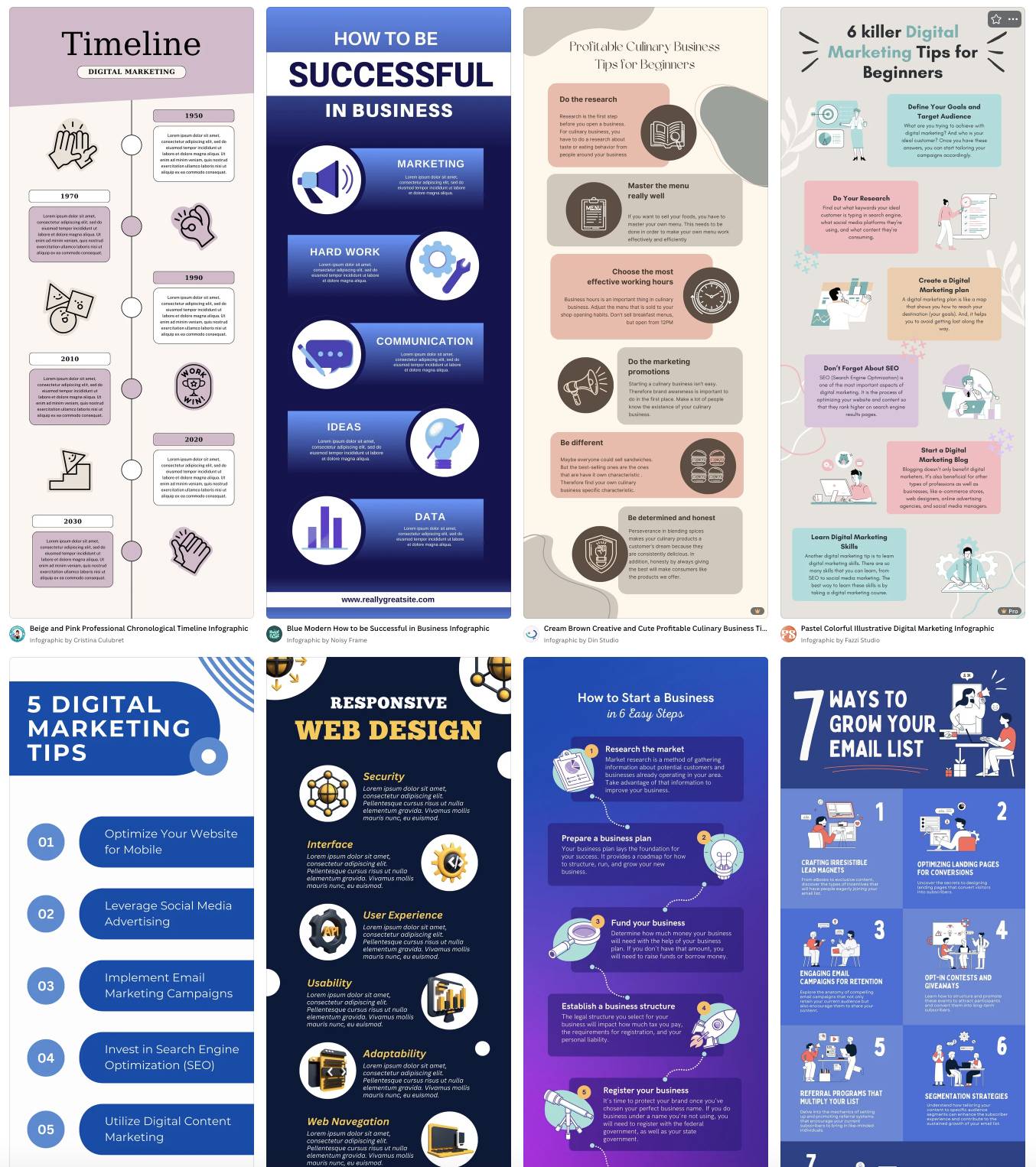 Marketing infographic Canva templates