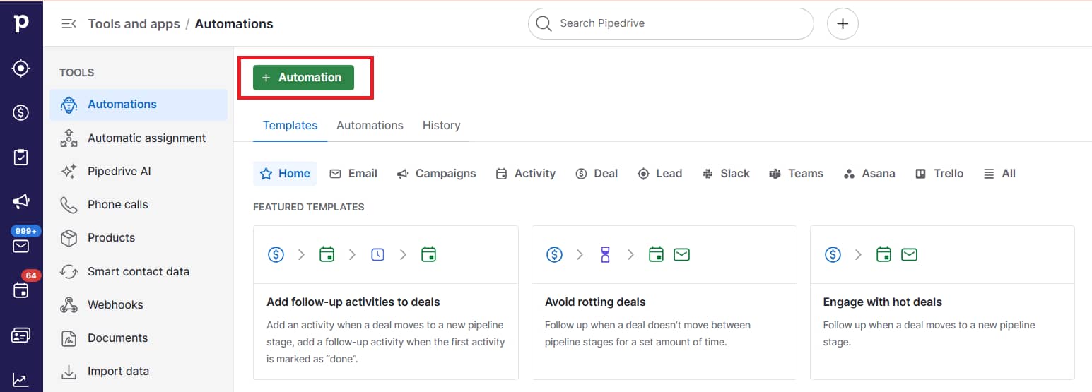 Marketing infographic Pipedrive automations