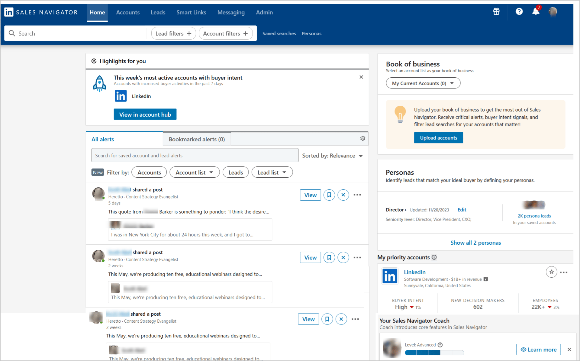 Prospecting tools LinkedIn Sales Navigator interface