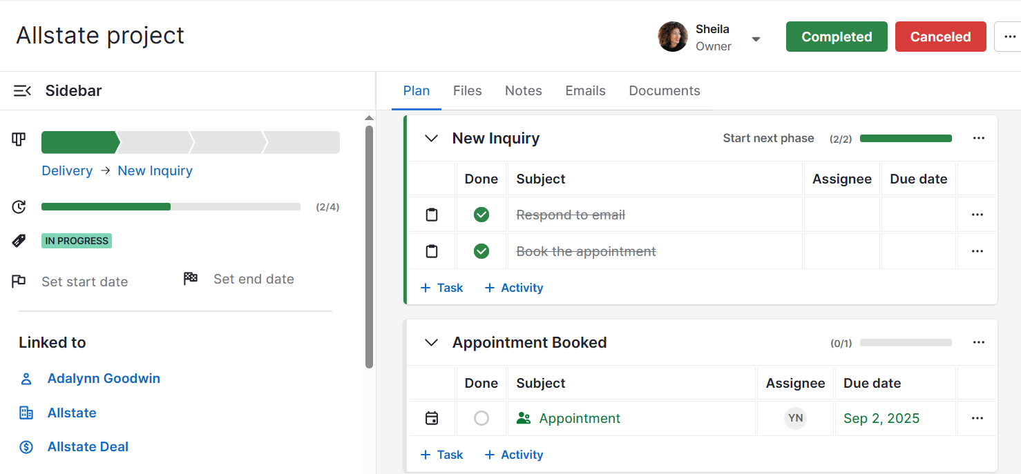 Team capacity planning Pipedrive Projects