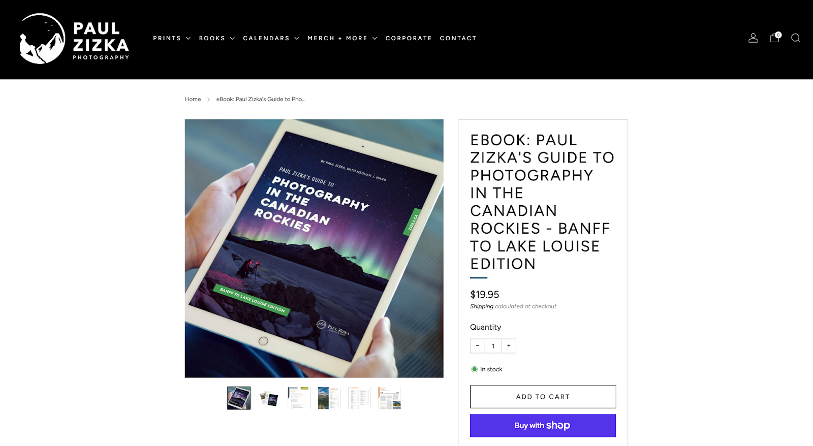 Landing page for Paul Zizka’s Guide to Photography in the Canadian Rockies ebook
