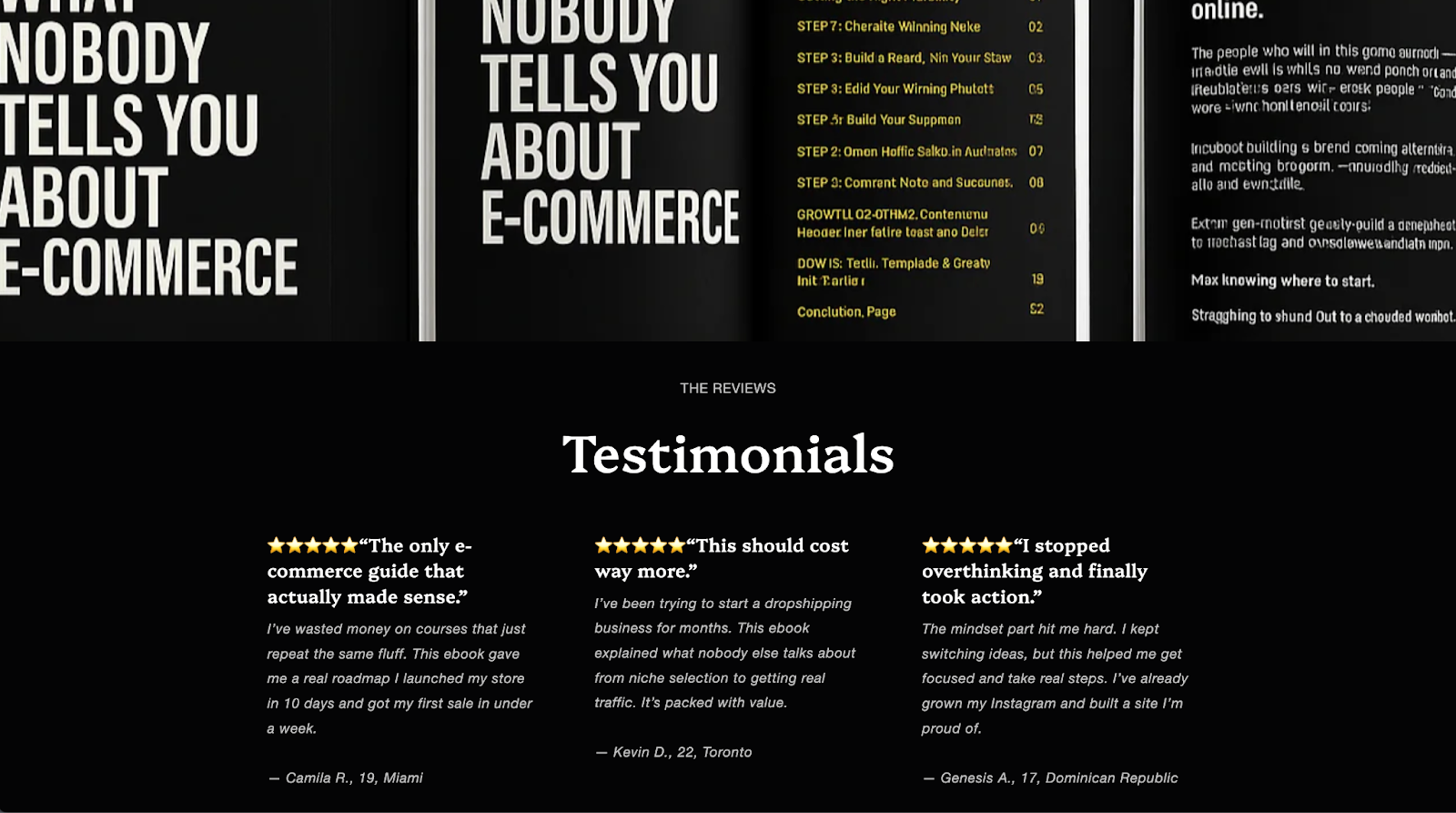 Landing page for Think and Grow Rich ebook